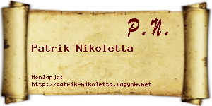 Patrik Nikoletta névjegykártya